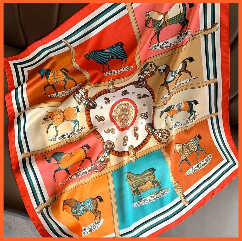 whatagift.com.au Women Scarf Silk Satin Scarf Women Handkerchief Printed Square Head Bandana Muffler Hijab