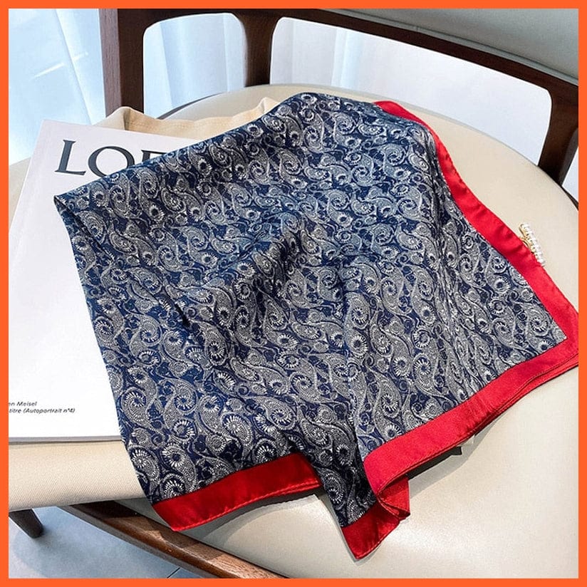 whatagift.com.au Women Scarf Silk Satin Scarf Women Handkerchief Printed Square Head Bandana Muffler Hijab