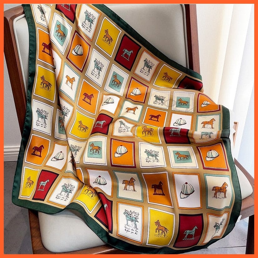 whatagift.com.au Women Scarf Silk Satin Scarf Women Handkerchief Printed Square Head Bandana Muffler Hijab