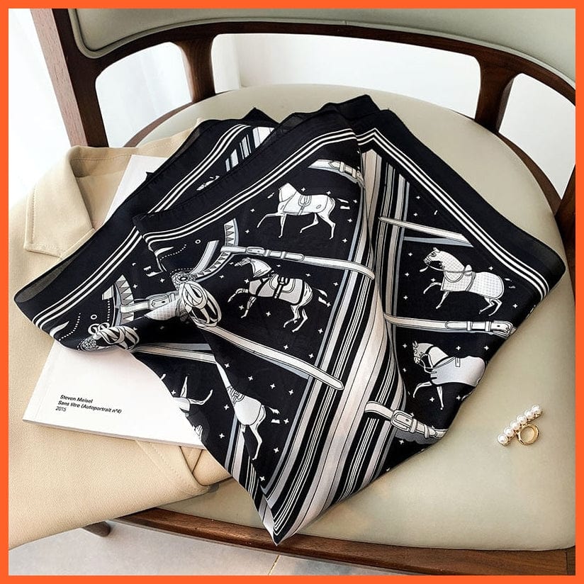 whatagift.com.au Women Scarf Silk Satin Scarf Women Handkerchief Printed Square Head Bandana Muffler Hijab