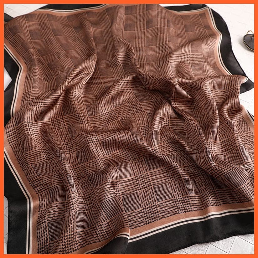 whatagift.com.au Women Scarf Silk Satin Scarf Women Handkerchief Printed Square Head Bandana Muffler Hijab