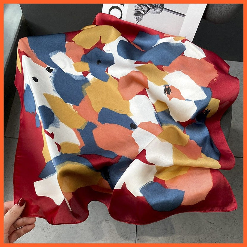 whatagift.com.au Women Scarf Silk Scarf Luxury Brand Designer Hair Scarf | Printed Head Scarf Hijab Shawl