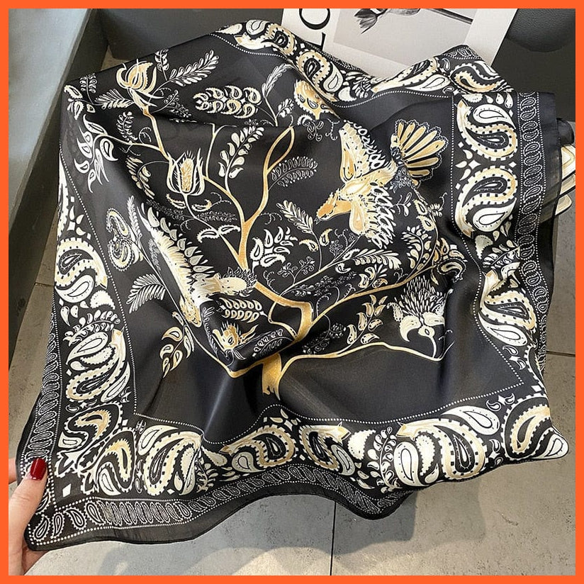 whatagift.com.au Women Scarf Silk Scarf Luxury Brand Designer Hair Scarf | Printed Head Scarf Hijab Shawl