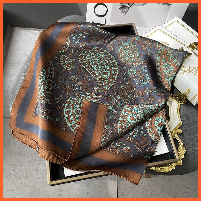 whatagift.com.au Women Scarf Silk Scarf Luxury Brand Designer Hair Scarf | Printed Head Scarf Hijab Shawl