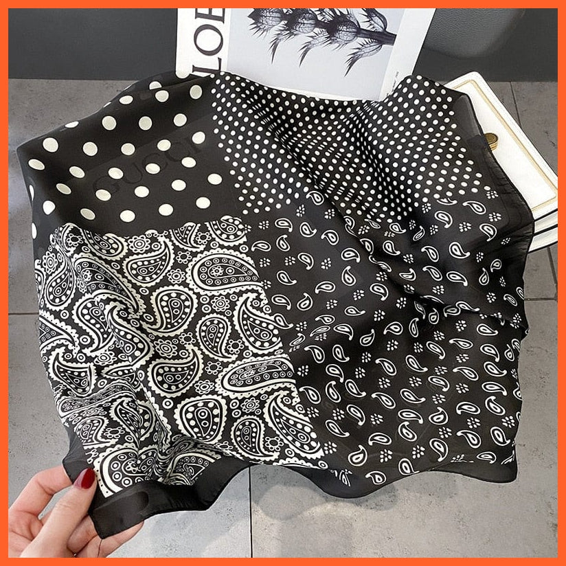 whatagift.com.au Women Scarf Silk Scarf Luxury Brand Designer Hair Scarf | Printed Head Scarf Hijab Shawl
