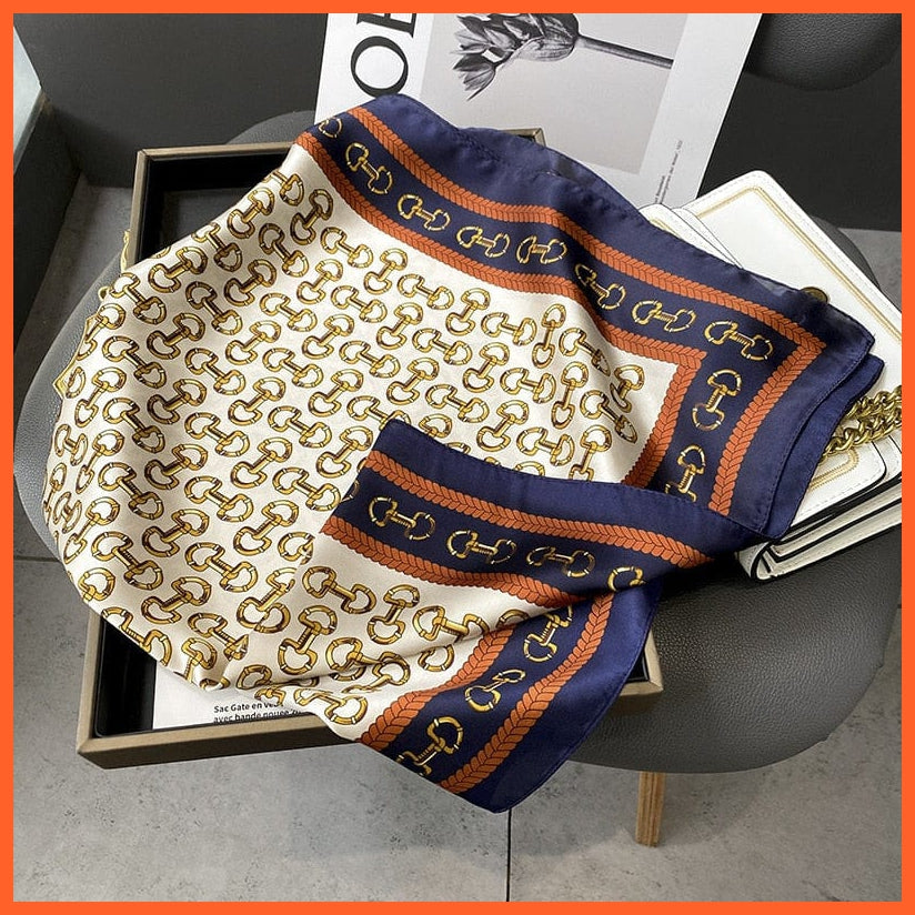 whatagift.com.au Women Scarf Silk Scarf Luxury Brand Designer Hair Scarf | Printed Head Scarf Hijab Shawl