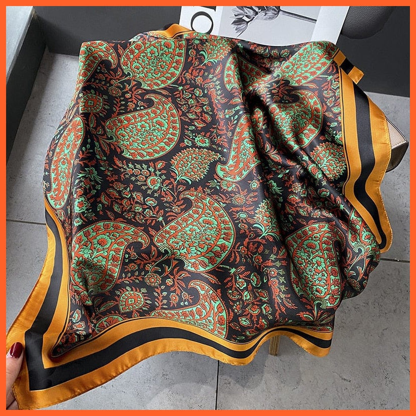 whatagift.com.au Women Scarf Silk Scarf Luxury Brand Designer Hair Scarf | Printed Head Scarf Hijab Shawl
