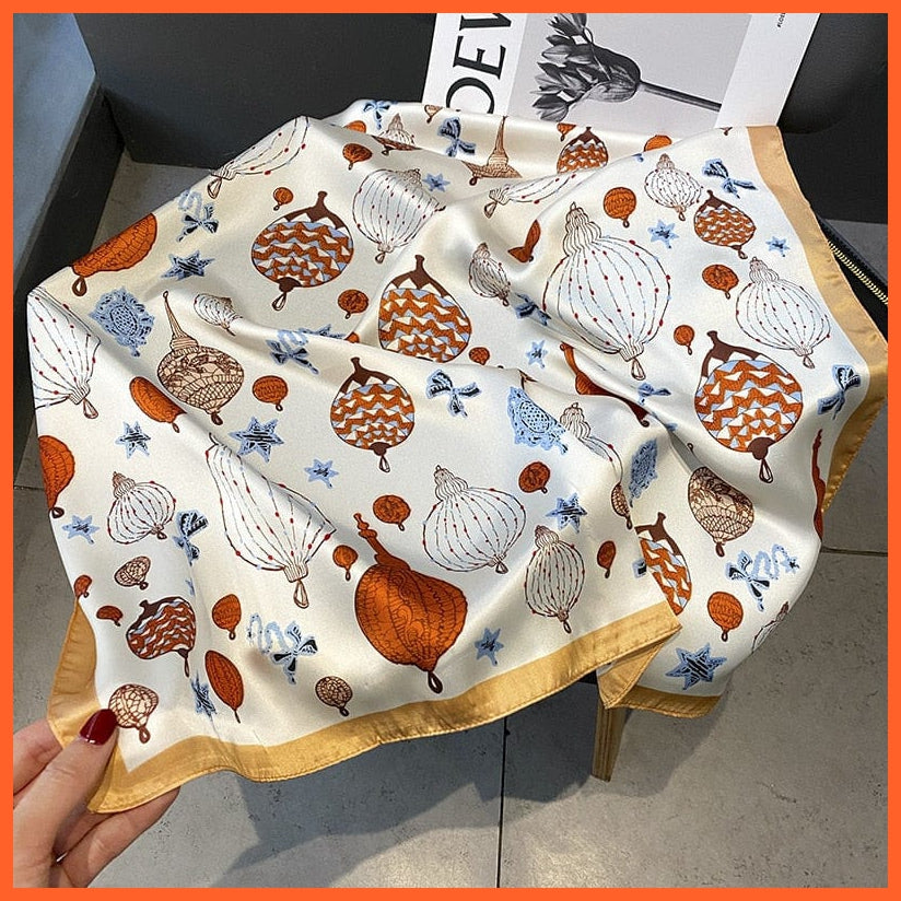 whatagift.com.au Women Scarf Silk Scarf Luxury Brand Designer Hair Scarf | Printed Head Scarf Hijab Shawl