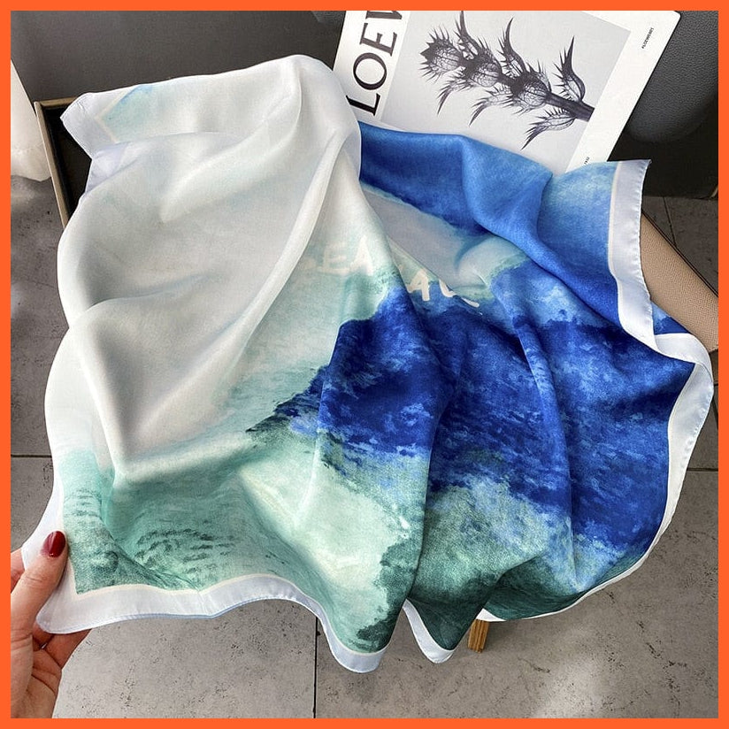 whatagift.com.au Women Scarf Silk Scarf Luxury Brand Designer Hair Scarf | Printed Head Scarf Hijab Shawl