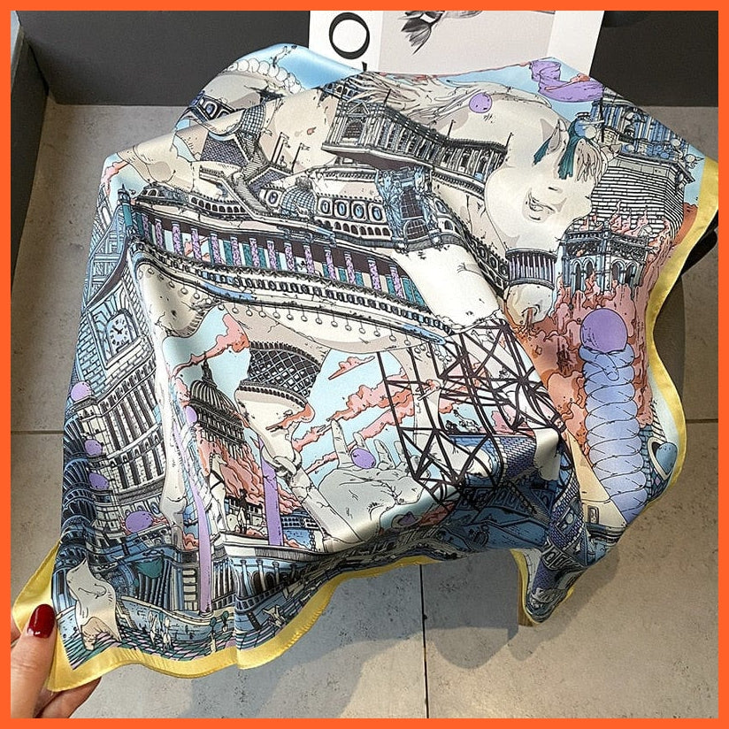 whatagift.com.au Women Scarf Silk Scarf Luxury Brand Designer Hair Scarf | Printed Head Scarf Hijab Shawl