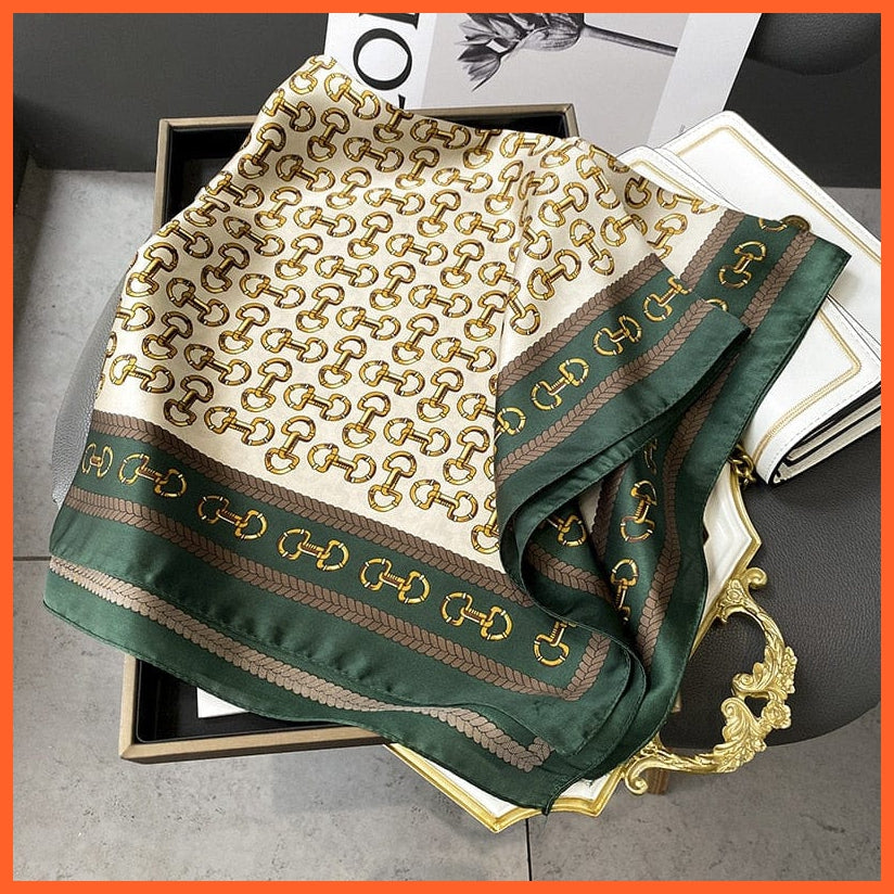 whatagift.com.au Women Scarf Silk Scarf Luxury Brand Designer Hair Scarf | Printed Head Scarf Hijab Shawl