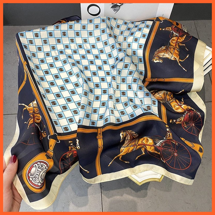 whatagift.com.au Women Scarf Silk Scarf Luxury Brand Designer Hair Scarf | Printed Head Scarf Hijab Shawl