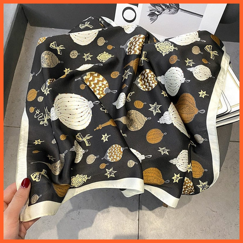 whatagift.com.au Women Scarf Silk Scarf Luxury Brand Designer Hair Scarf | Printed Head Scarf Hijab Shawl