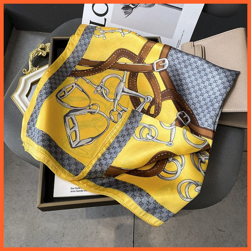 whatagift.com.au Women Scarf Silk Scarf Luxury Brand Designer Hair Scarf | Printed Head Scarf Hijab Shawl
