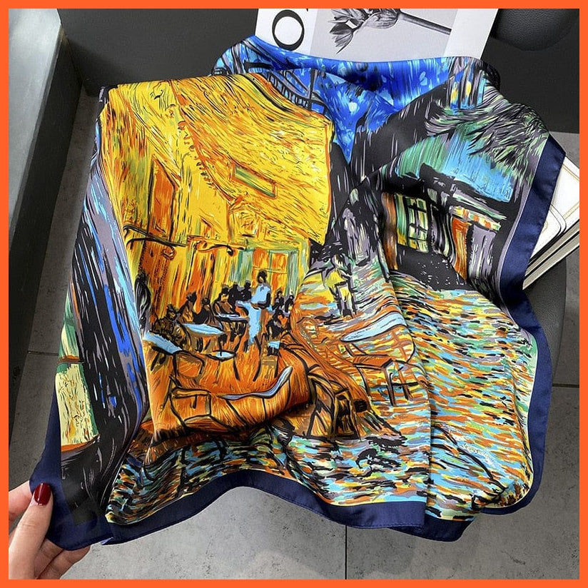 whatagift.com.au Women Scarf Silk Scarf Luxury Brand Designer Hair Scarf | Printed Head Scarf Hijab Shawl