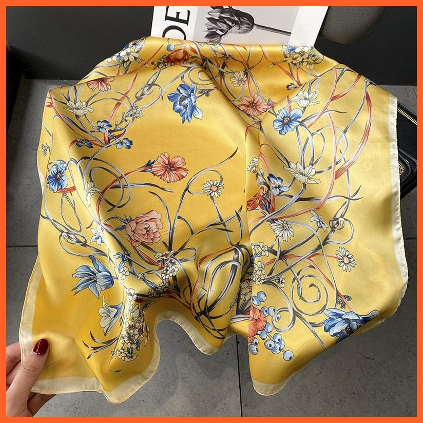 whatagift.com.au Women Scarf Silk Scarf Luxury Brand Designer Hair Scarf | Printed Head Scarf Hijab Shawl