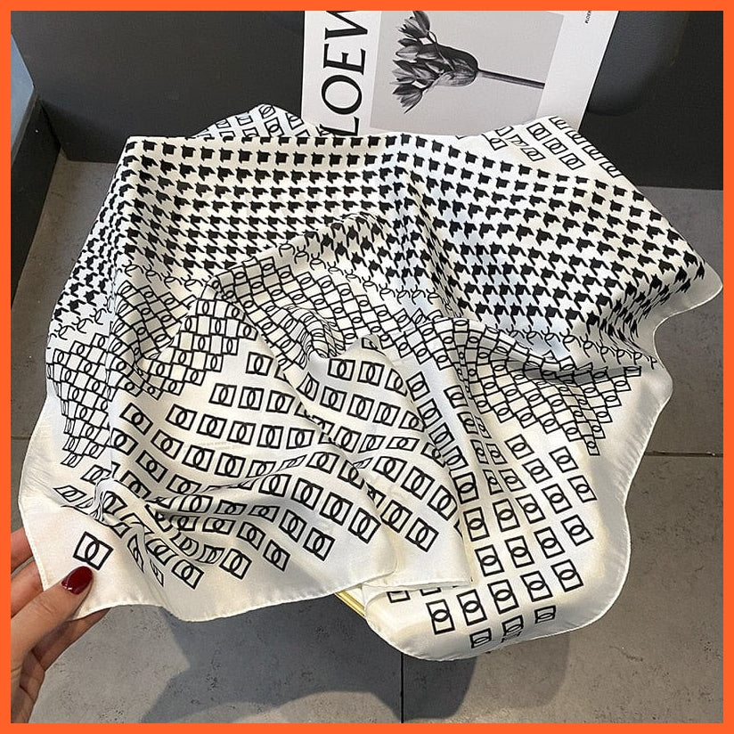 whatagift.com.au Women Scarf Silk Scarf Luxury Brand Designer Hair Scarf | Printed Head Scarf Hijab Shawl