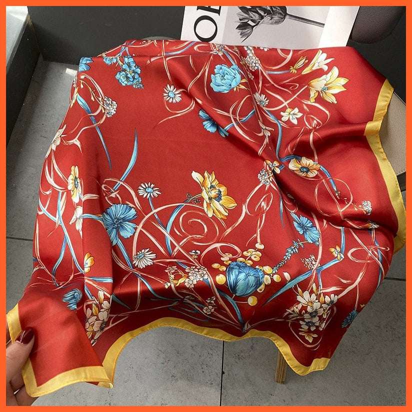 whatagift.com.au Women Scarf Silk Scarf Luxury Brand Designer Hair Scarf | Printed Head Scarf Hijab Shawl