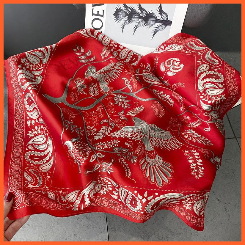 whatagift.com.au Women Scarf Silk Scarf Luxury Brand Designer Hair Scarf | Printed Head Scarf Hijab Shawl