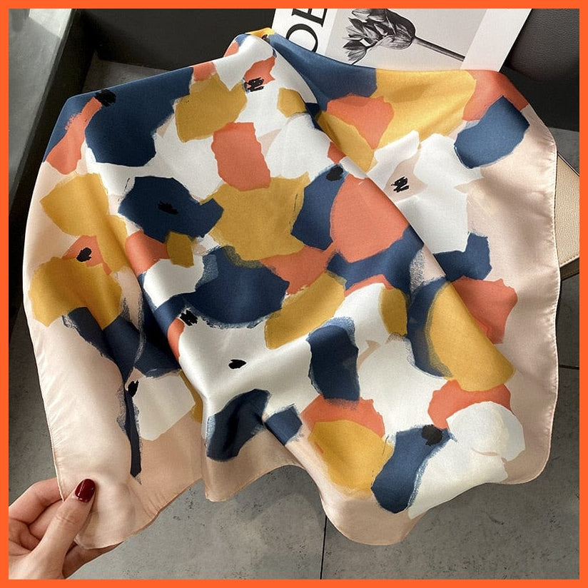 whatagift.com.au Women Scarf Silk Scarf Luxury Brand Designer Hair Scarf | Printed Head Scarf Hijab Shawl