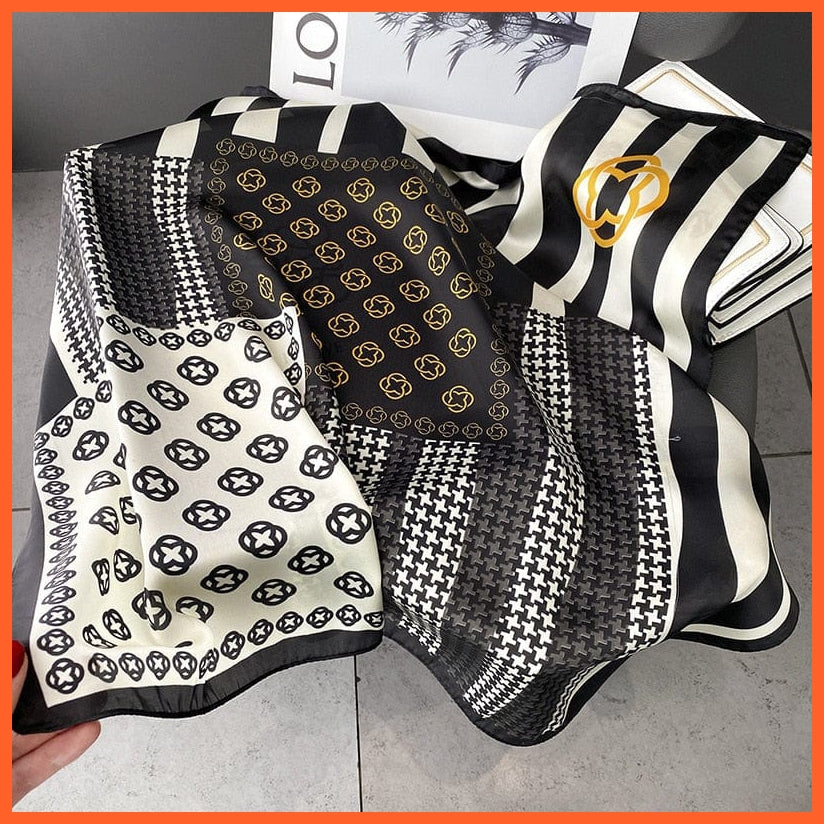 whatagift.com.au Women Scarf Silk Scarf Luxury Brand Designer Hair Scarf | Printed Head Scarf Hijab Shawl