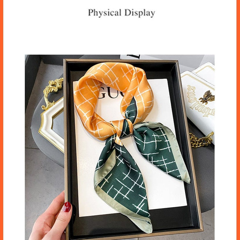 whatagift.com.au Women Scarf Silk Scarf Luxury Brand Designer Hair Scarf | Printed Head Scarf Hijab Shawl