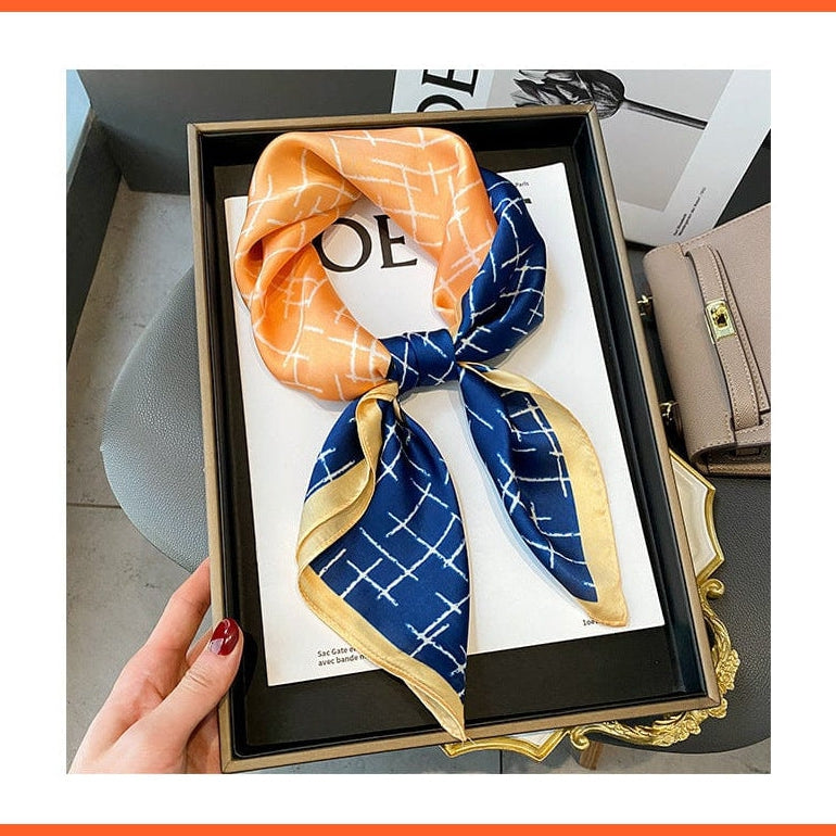 whatagift.com.au Women Scarf Silk Scarf Luxury Brand Designer Hair Scarf | Printed Head Scarf Hijab Shawl