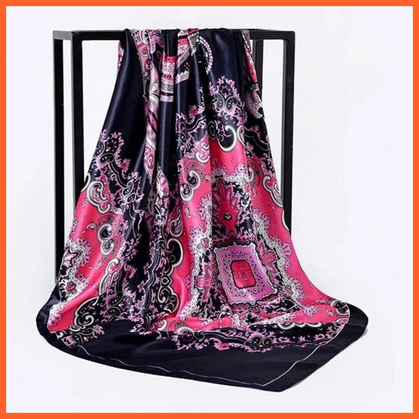whatagift.com.au Women Scarf Silk Scarf Women Print Hair Neck Square Shawl Bandanna Hijab Handkerchief