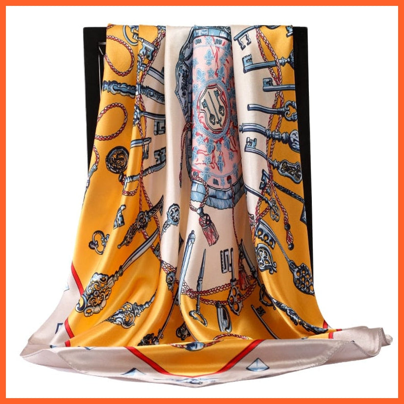whatagift.com.au Women Scarf Silk Scarf Women Print Hair Neck Square Shawl Bandanna Hijab Handkerchief