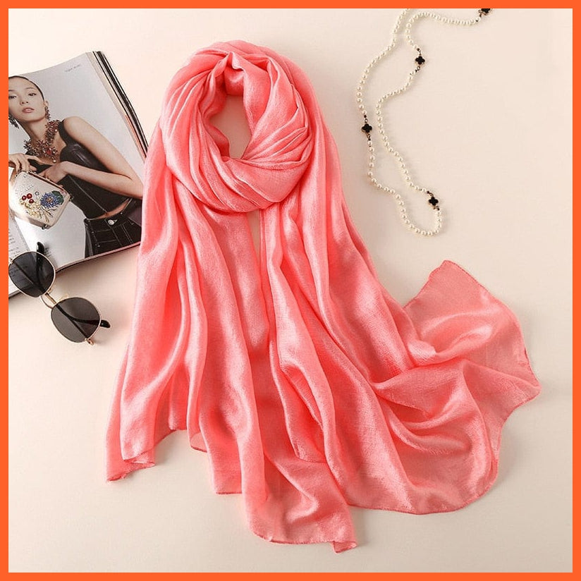 whatagift.com.au Women Scarf Silk Scarves Women Luxury Hijab Scarf | Femme Shawls Wraps Silk Bandana