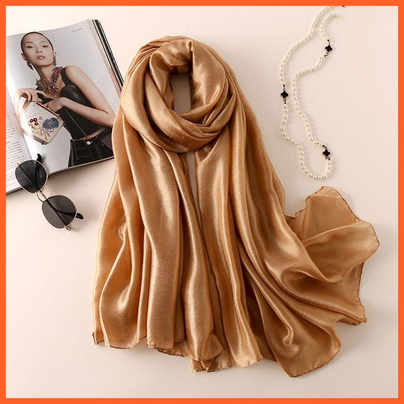 whatagift.com.au Women Scarf Silk Scarves Women Luxury Hijab Scarf | Femme Shawls Wraps Silk Bandana