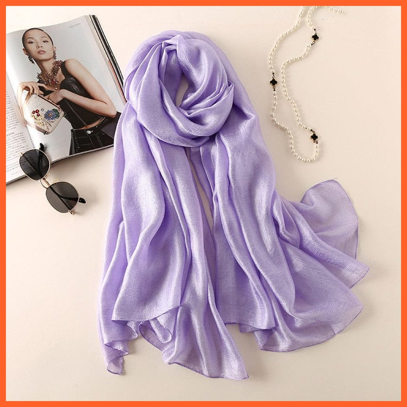 whatagift.com.au Women Scarf Silk Scarves Women Luxury Hijab Scarf | Femme Shawls Wraps Silk Bandana