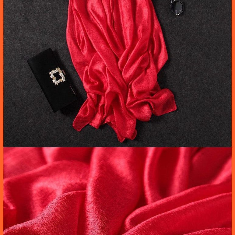 whatagift.com.au Women Scarf Silk Scarves Women Luxury Hijab Scarf | Femme Shawls Wraps Silk Bandana