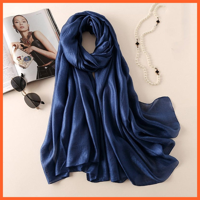 whatagift.com.au Women Scarf Silk Scarves Women Luxury Hijab Scarf | Femme Shawls Wraps Silk Bandana