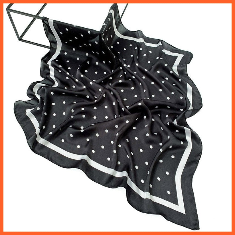 whatagift.com.au Women Scarf SJ33 Black / 70X70cm Handkerchief Satin Scarf | Women Summer Luxury Leopard Hair Shawl Silk Hijab