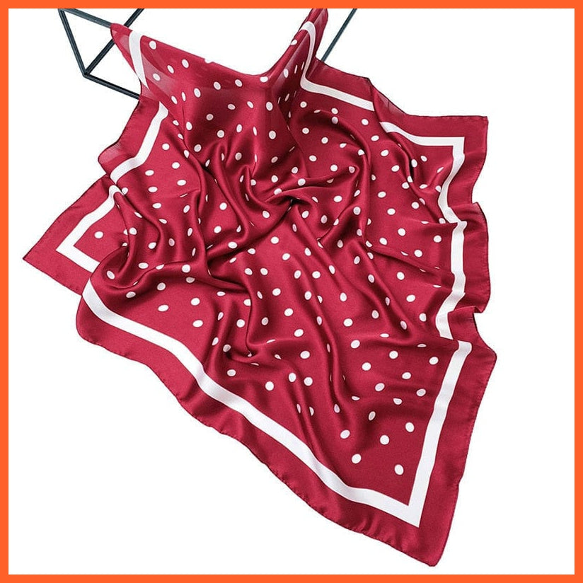 whatagift.com.au Women Scarf SJ33 Burgundy / 70X70cm Handkerchief Satin Scarf | Women Summer Luxury Leopard Hair Shawl Silk Hijab