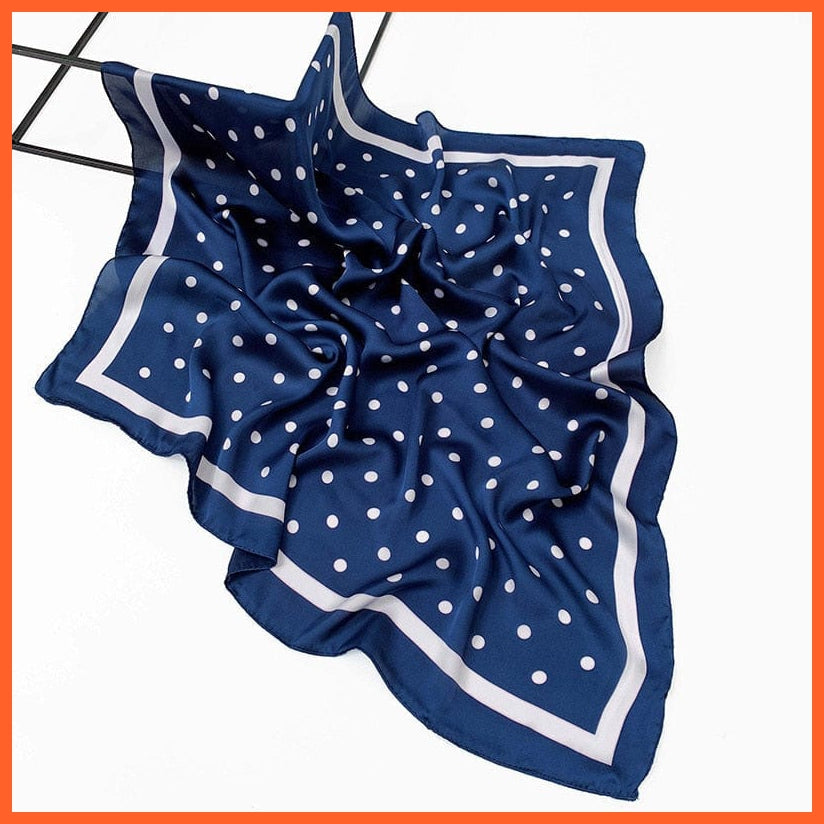 whatagift.com.au Women Scarf SJ33 Navy Blue / 70X70cm Handkerchief Satin Scarf | Women Summer Luxury Leopard Hair Shawl Silk Hijab