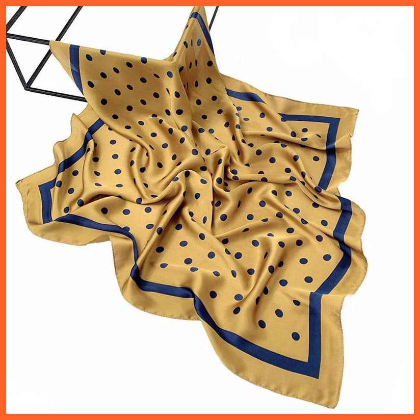 whatagift.com.au Women Scarf SJ33 Yellow / 70X70cm Handkerchief Satin Scarf | Women Summer Luxury Leopard Hair Shawl Silk Hijab