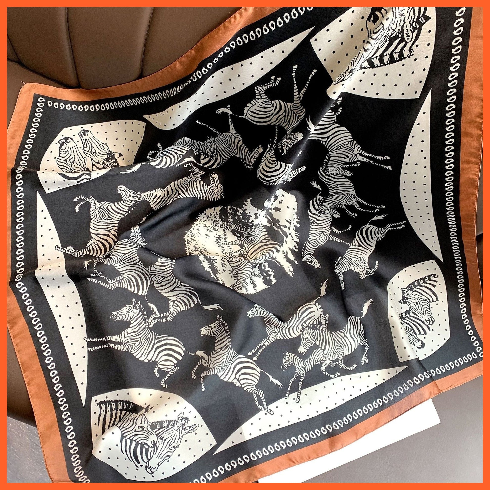 whatagift.com.au Women Scarf W-111-black / 70x70cm Copy of Silk Satin Scarf Women Handkerchief Printed Square Head Bandana Muffler Hijab