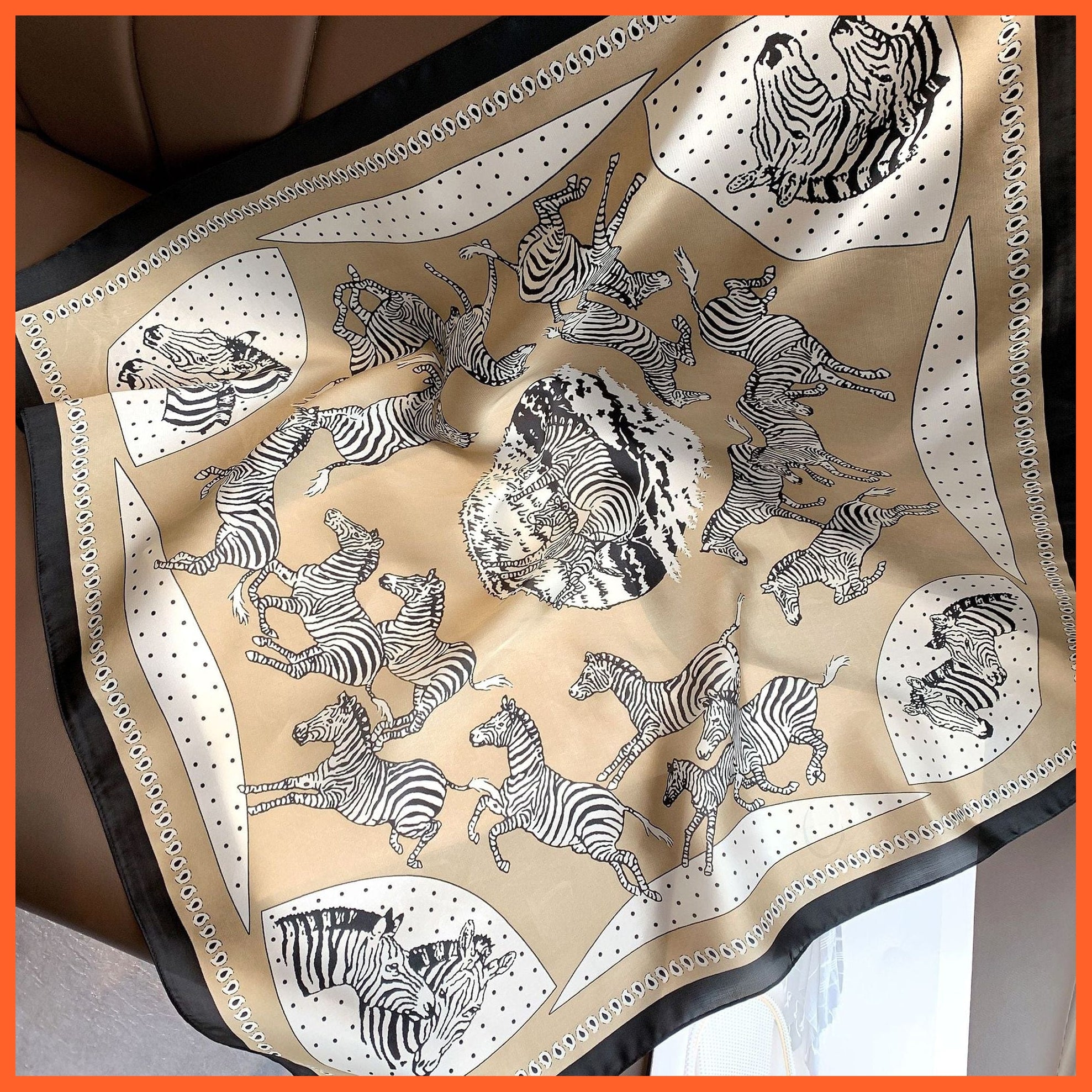 whatagift.com.au Women Scarf W-111-khaki / 70x70cm Copy of Silk Satin Scarf Women Handkerchief Printed Square Head Bandana Muffler Hijab