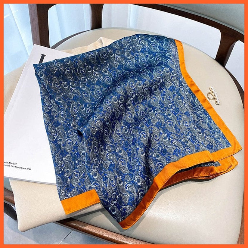 whatagift.com.au Women Scarf W-183-orange / 70x70cm Silk Satin Scarf Women Handkerchief Printed Square Head Bandana Muffler Hijab