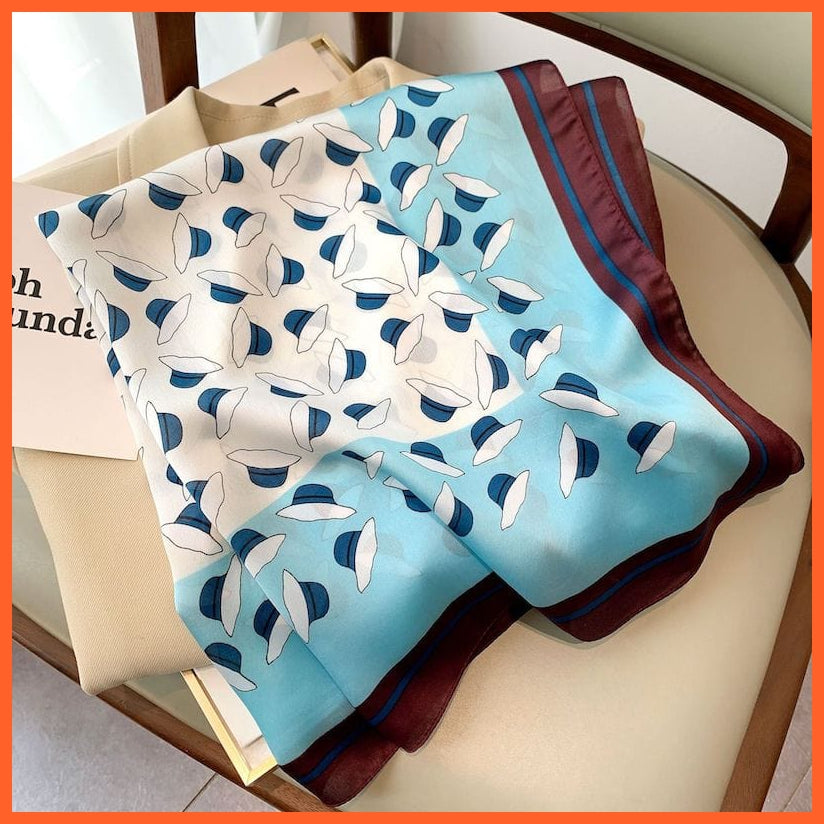 whatagift.com.au Women Scarf W-30-2 / 70x70cm Silk Satin Scarf Women Handkerchief Printed Square Head Bandana Muffler Hijab