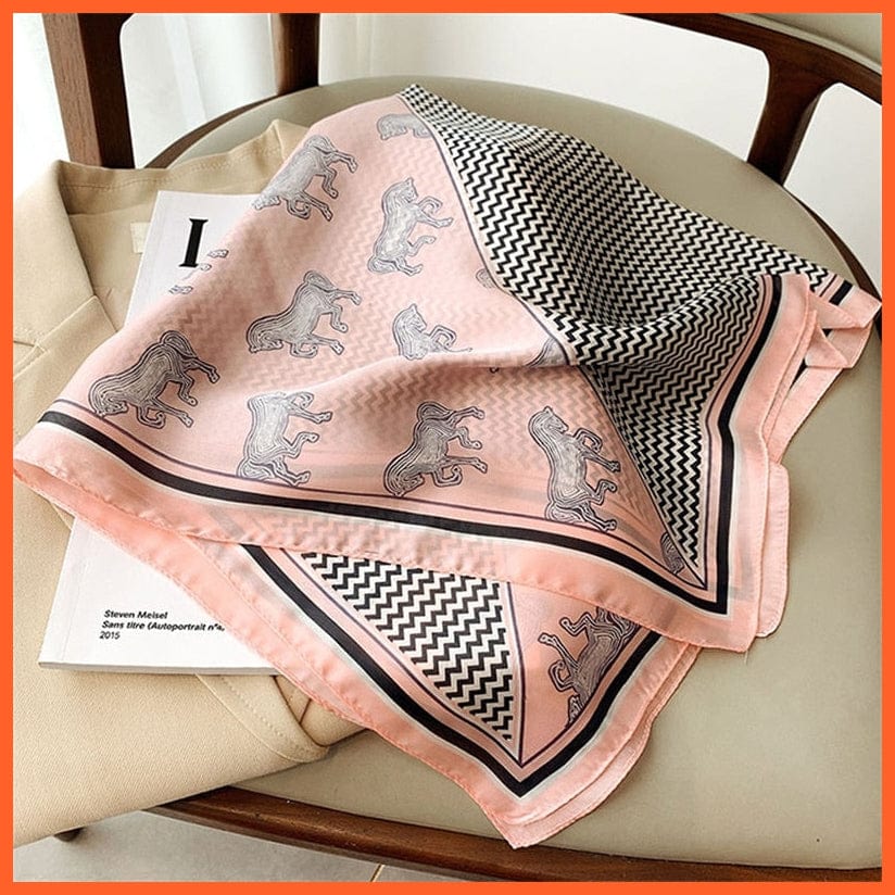 whatagift.com.au Women Scarf W-98-1 / 70x70cm Silk Satin Scarf Women Handkerchief Printed Square Head Bandana Muffler Hijab