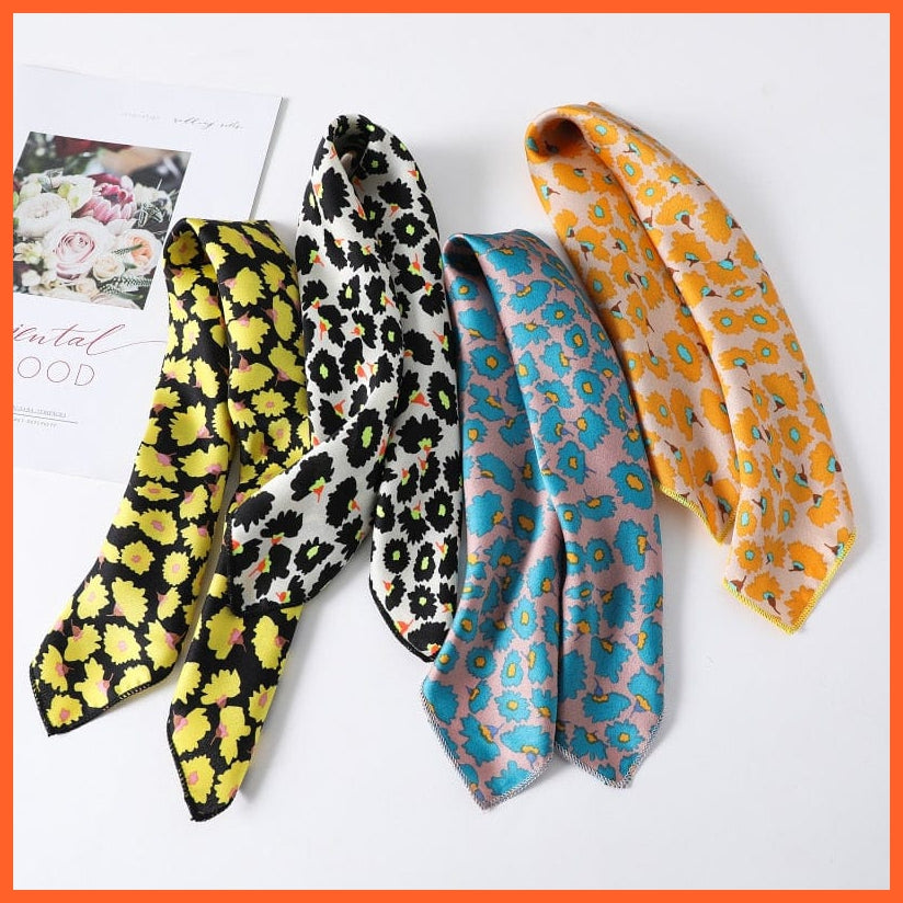 whatagift.com.au Women Scarf Women Satin Silk Scarf Square Print Wrap Foulard Handkerchief Bandana Shawls