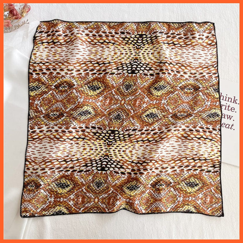 whatagift.com.au Women Scarf Women Satin Silk Scarf Square Print Wrap Foulard Handkerchief Bandana Shawls