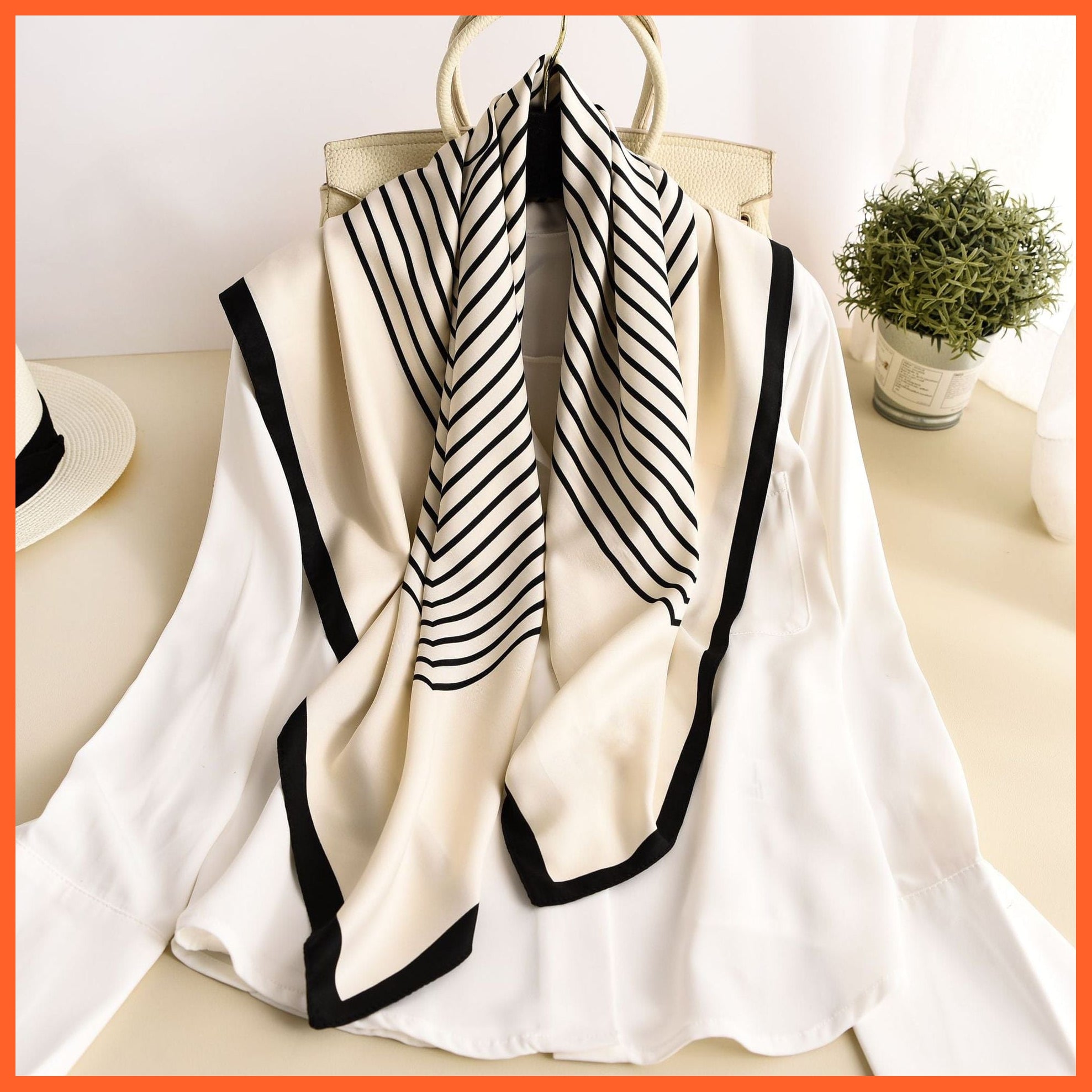 whatagift.com.au Women Scarf Women Scarf Silk Square Bandanna Flight Attendants Handkerchief Rings wrap