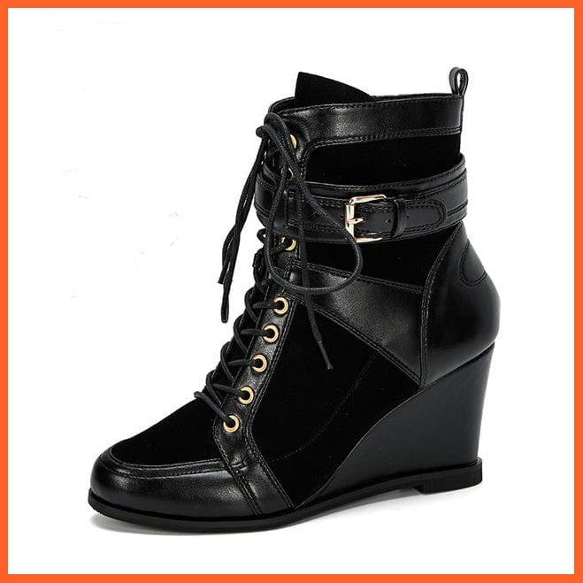 whatagift.com.au Women Shoes black / 5 New Designer Popular Winter Women Boots | Round Toe High Heel Buckle Strap Shoes