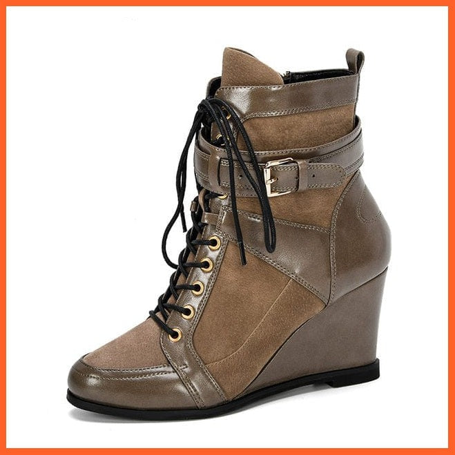 whatagift.com.au Women Shoes gray / 5.5 New Designer Popular Winter Women Boots | Round Toe High Heel Buckle Strap Shoes