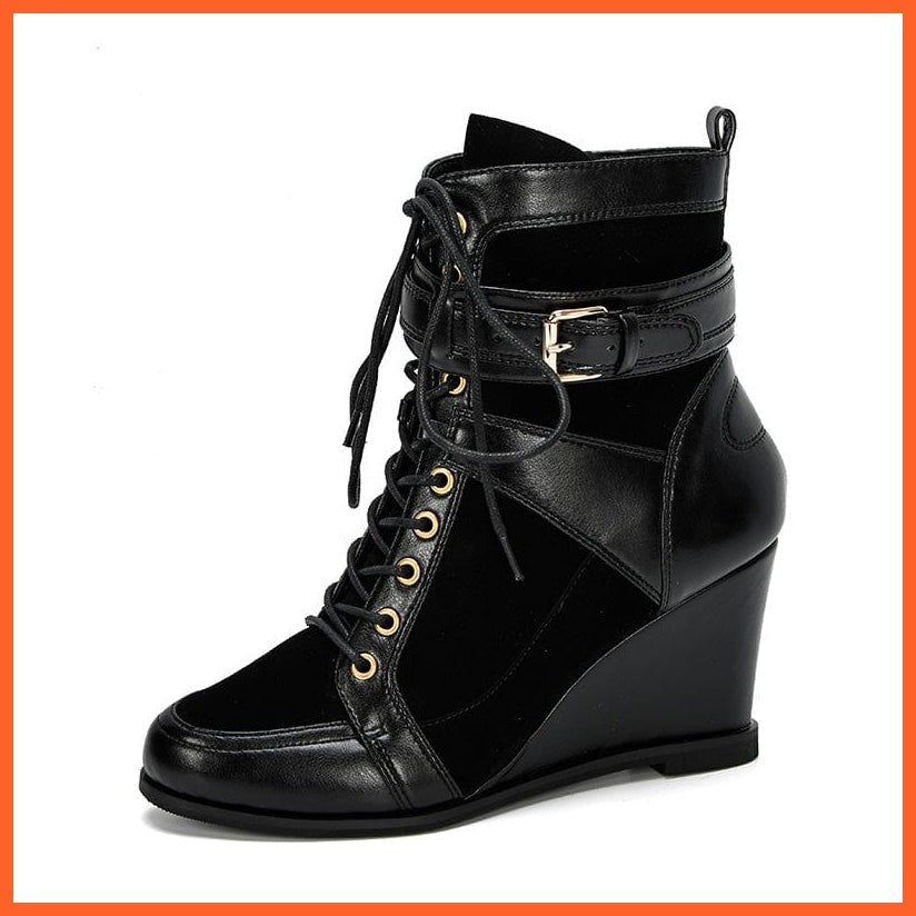 whatagift.com.au Women Shoes New Designer Popular Winter Women Boots | Round Toe High Heel Buckle Strap Shoes