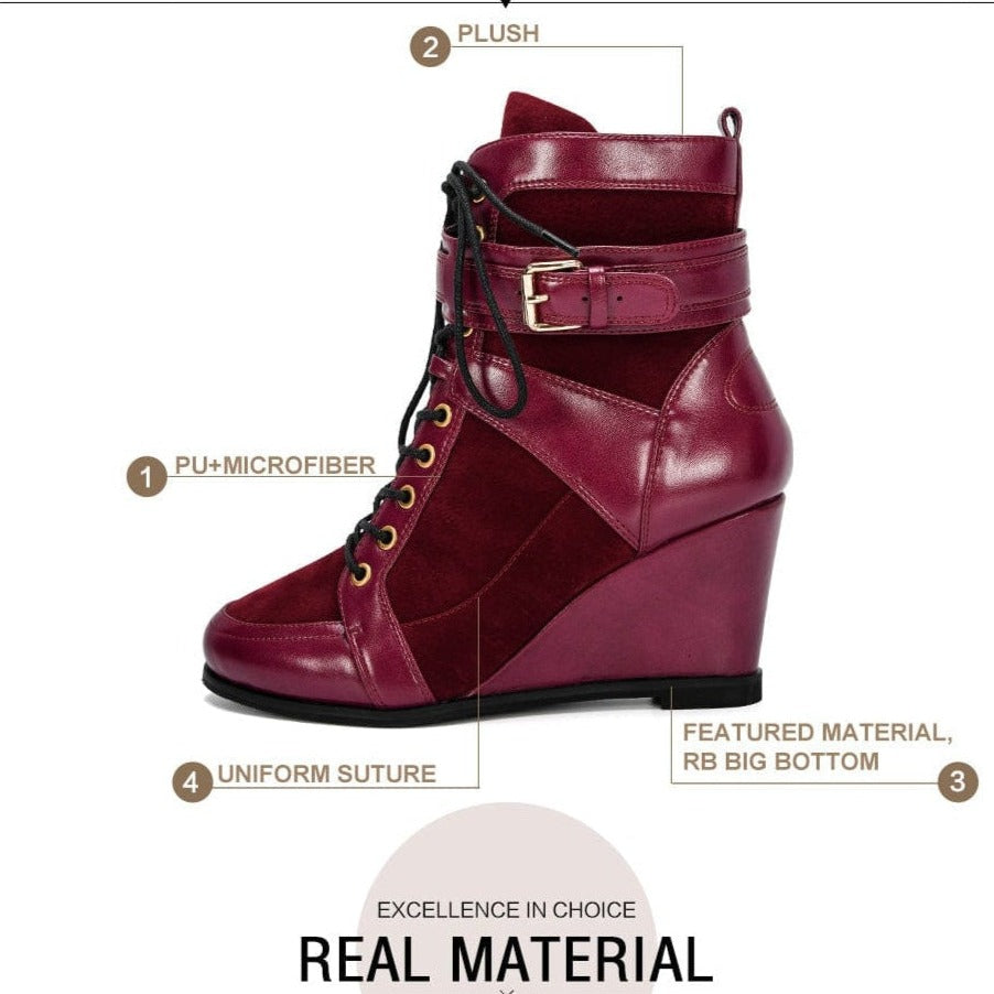 whatagift.com.au Women Shoes New Designer Popular Winter Women Boots | Round Toe High Heel Buckle Strap Shoes